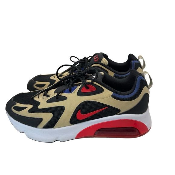 11.5 no insole MEN’S NIKE AIR MAX 200 TEAM GOLD UNIVERSITY RED BLACK - Picture 1 of 10
